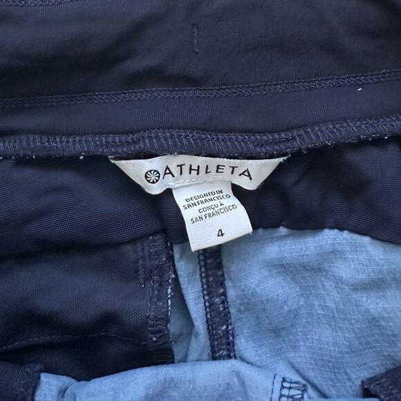 Athleta Trekkie North Jogger Pants SIZE 4 Blue Floral Tapered Leg - Picture 3 of 7